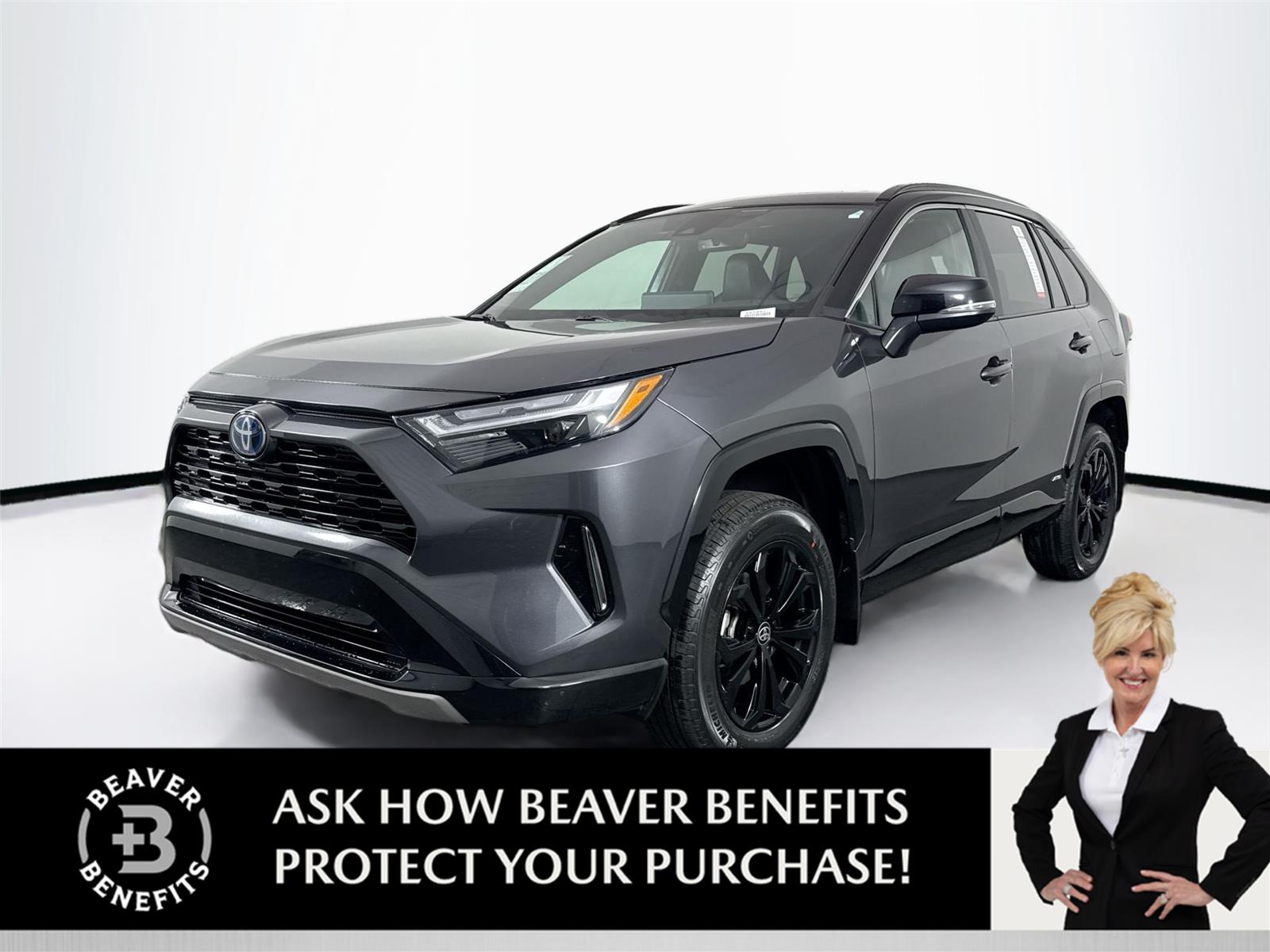 Magnetic Gray Metallic/Midnight Black Metallic 2024 Toyota RAV4 Hybrid XSE AWD SUV / Crossover All-Wheel Drive Continuously Variable Transmission
