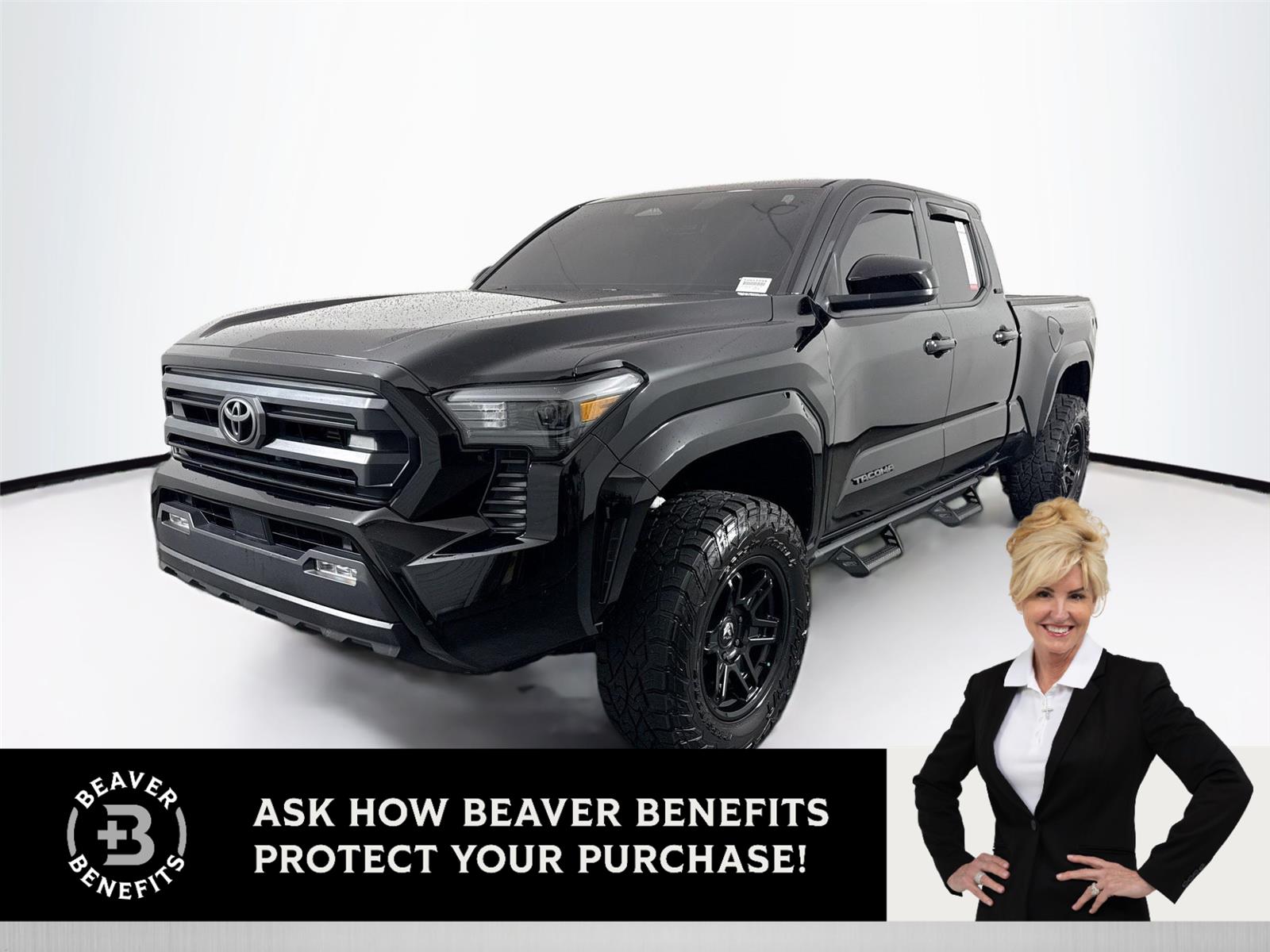 Black 2025 Toyota Tacoma SR5 Double Cab 4WD Pickup Truck Four-Wheel Drive Automatic