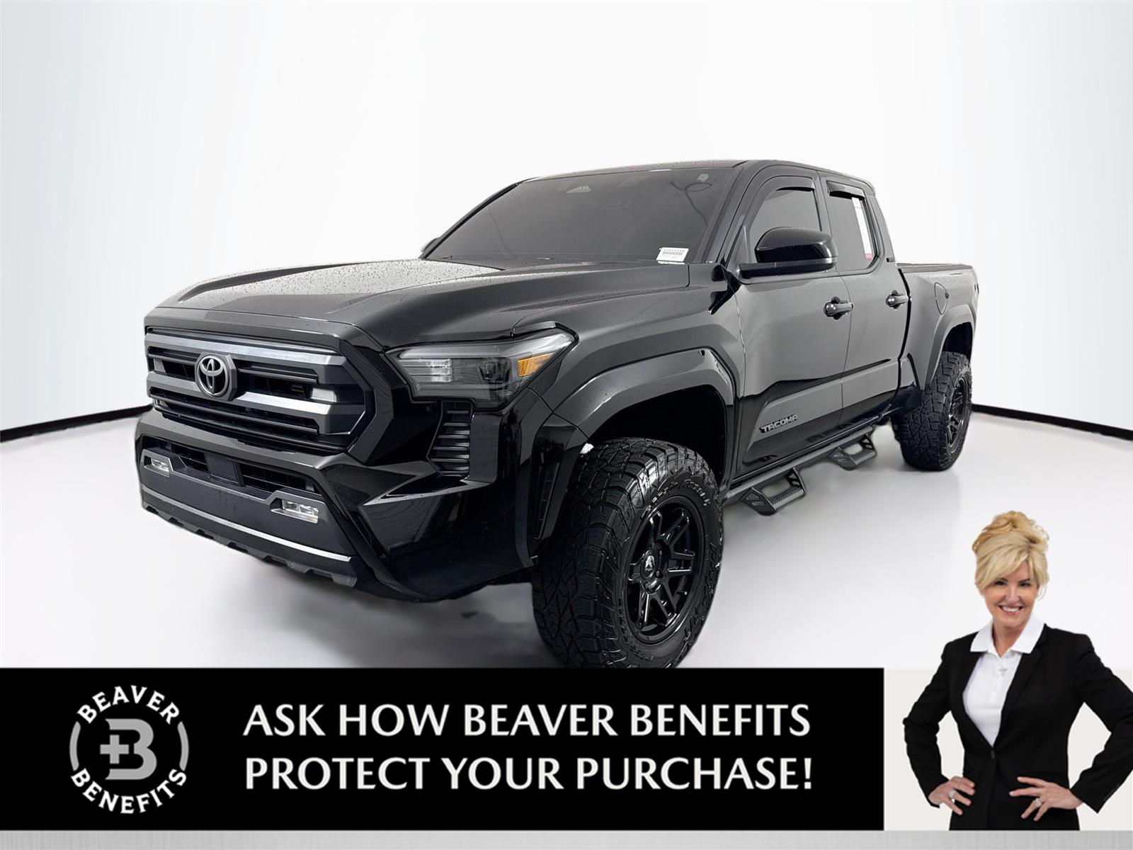 Black 2025 Toyota Tacoma SR5 Double Cab 4WD Pickup Truck Four-Wheel Drive 8-Speed Automatic