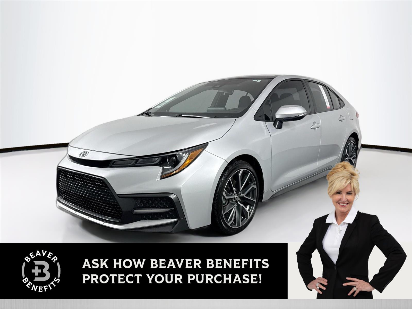 Classic Silver Metallic w/Black Sand Pearl Roof 2021 Toyota Corolla SE FWD Sedan Front-Wheel Drive Continuously Variable Transmission