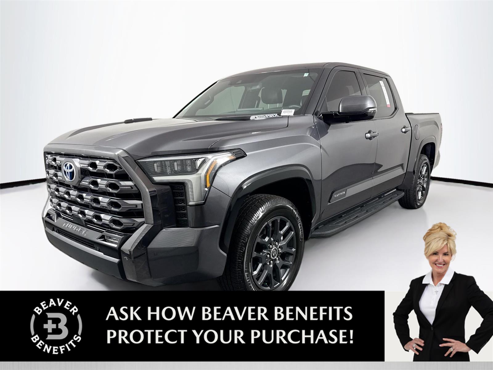 Magnetic Gray Metallic 2022 Toyota Tundra Hybrid Platinum HV CrewMax Cab 4WD Pickup Truck Four-Wheel Drive Automatic