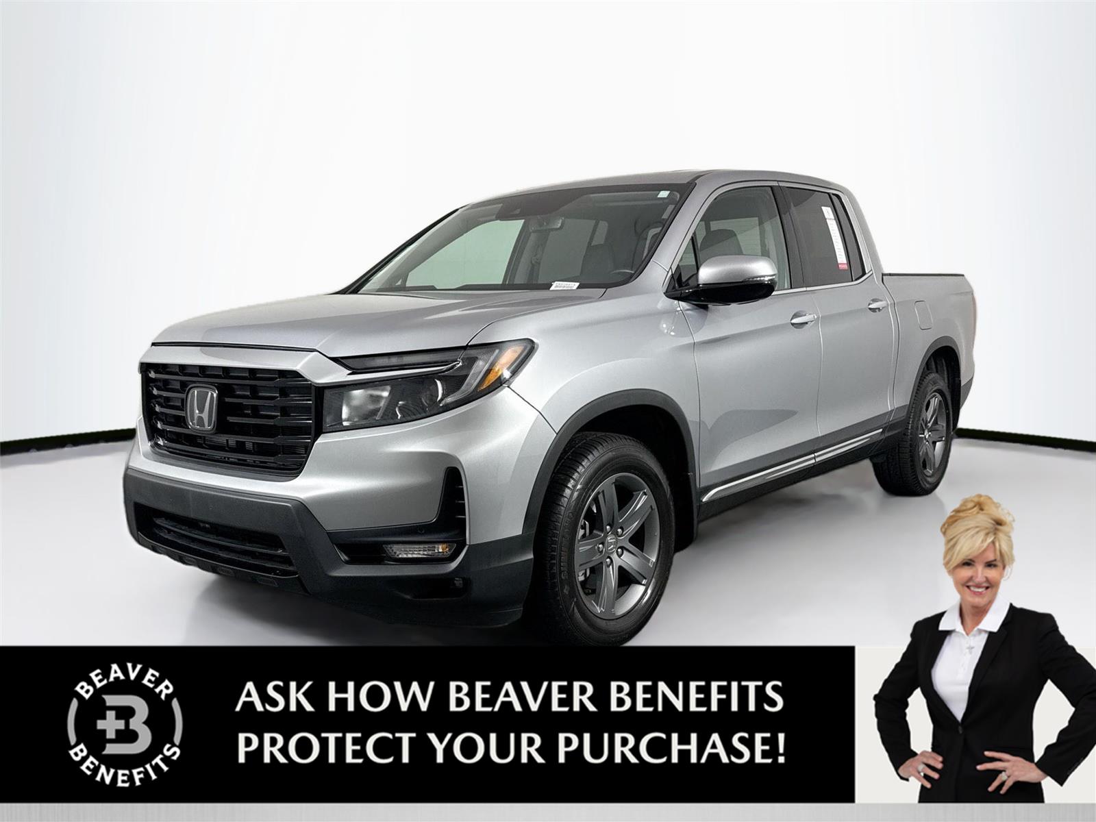 Lunar Silver Metallic 2021 Honda Ridgeline Pickup Truck All-Wheel Drive 9-Speed Automatic