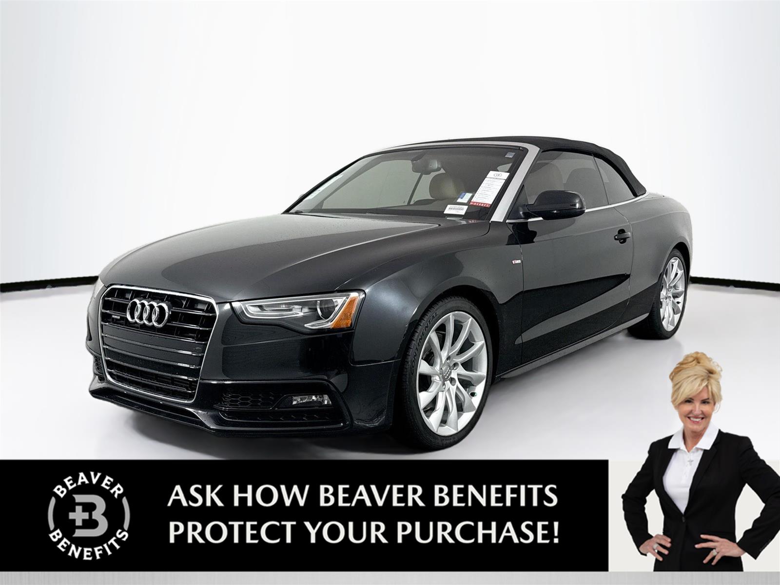 Mythos Black Metallic/Black Roof 2016 Audi A5 Convertible All-Wheel Drive Automatic