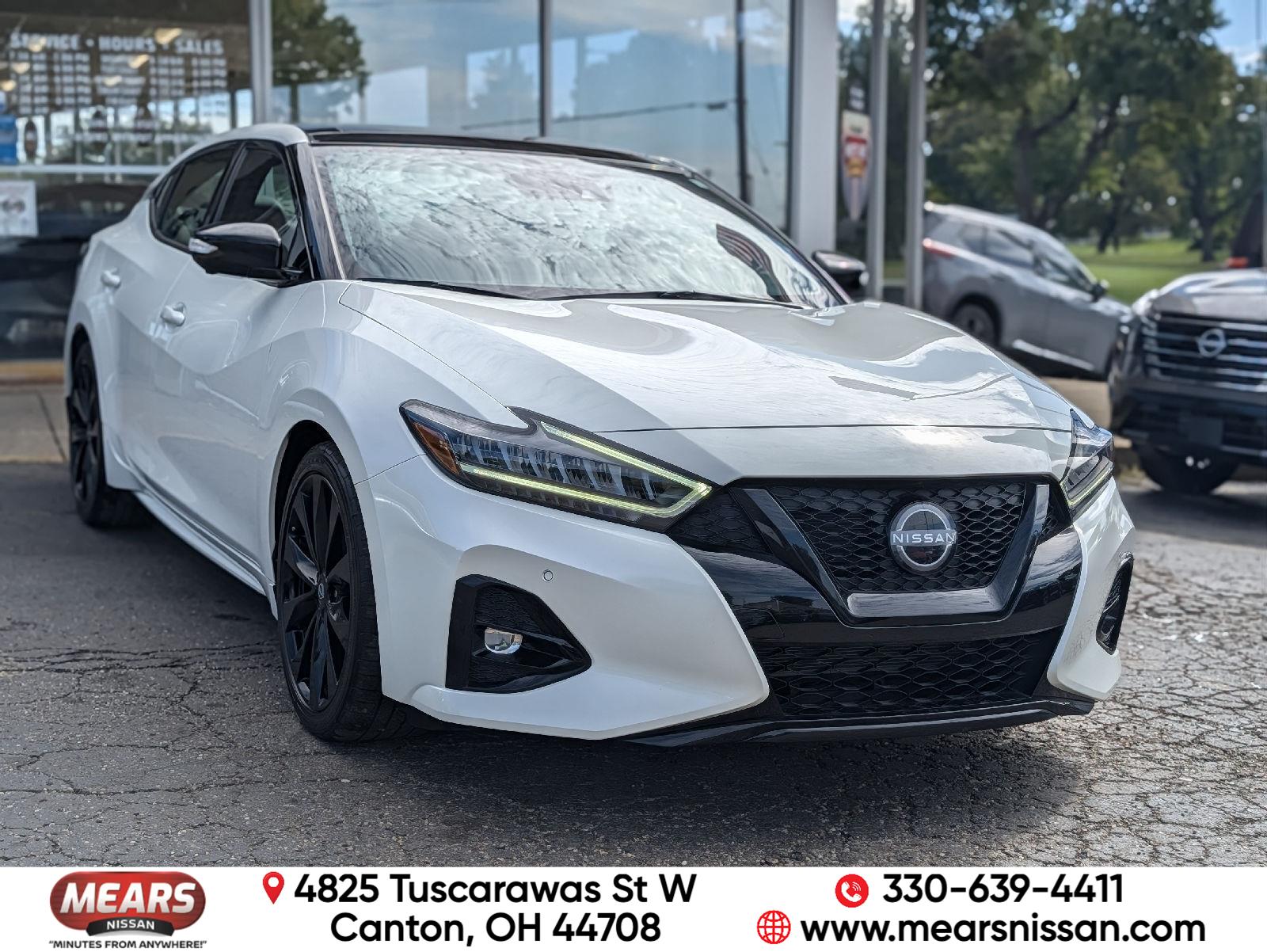 Pearl White Tricoat 2023 Nissan Maxima Sedan Front-Wheel Drive Continuously Variable Transmission