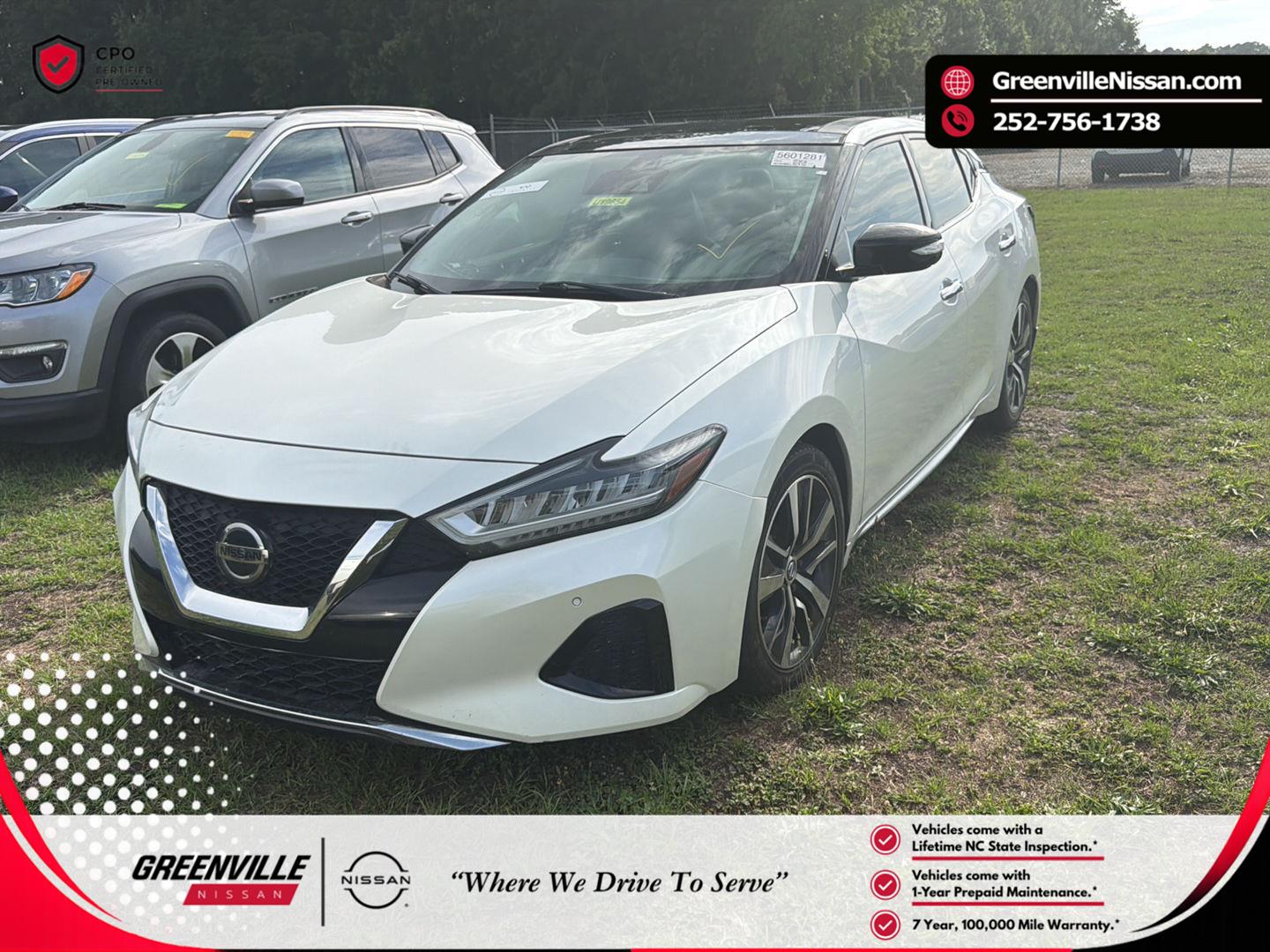 Pearl White Tricoat 2020 Nissan Maxima SL FWD Sedan Front-Wheel Drive Continuously Variable Transmission