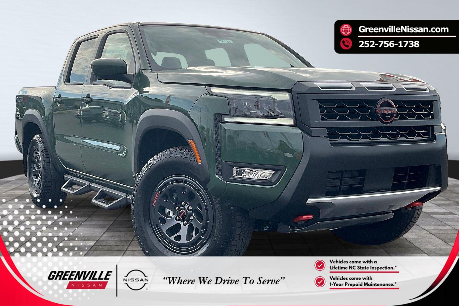 Tactical Green Metallic 2026 Nissan Frontier Pickup Truck Four-Wheel Drive Automatic