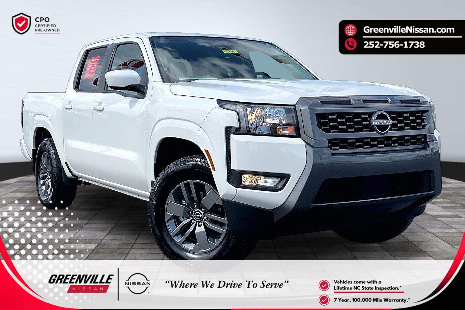 Glacier White 2025 Nissan Frontier Pickup Truck 4X2 Automatic