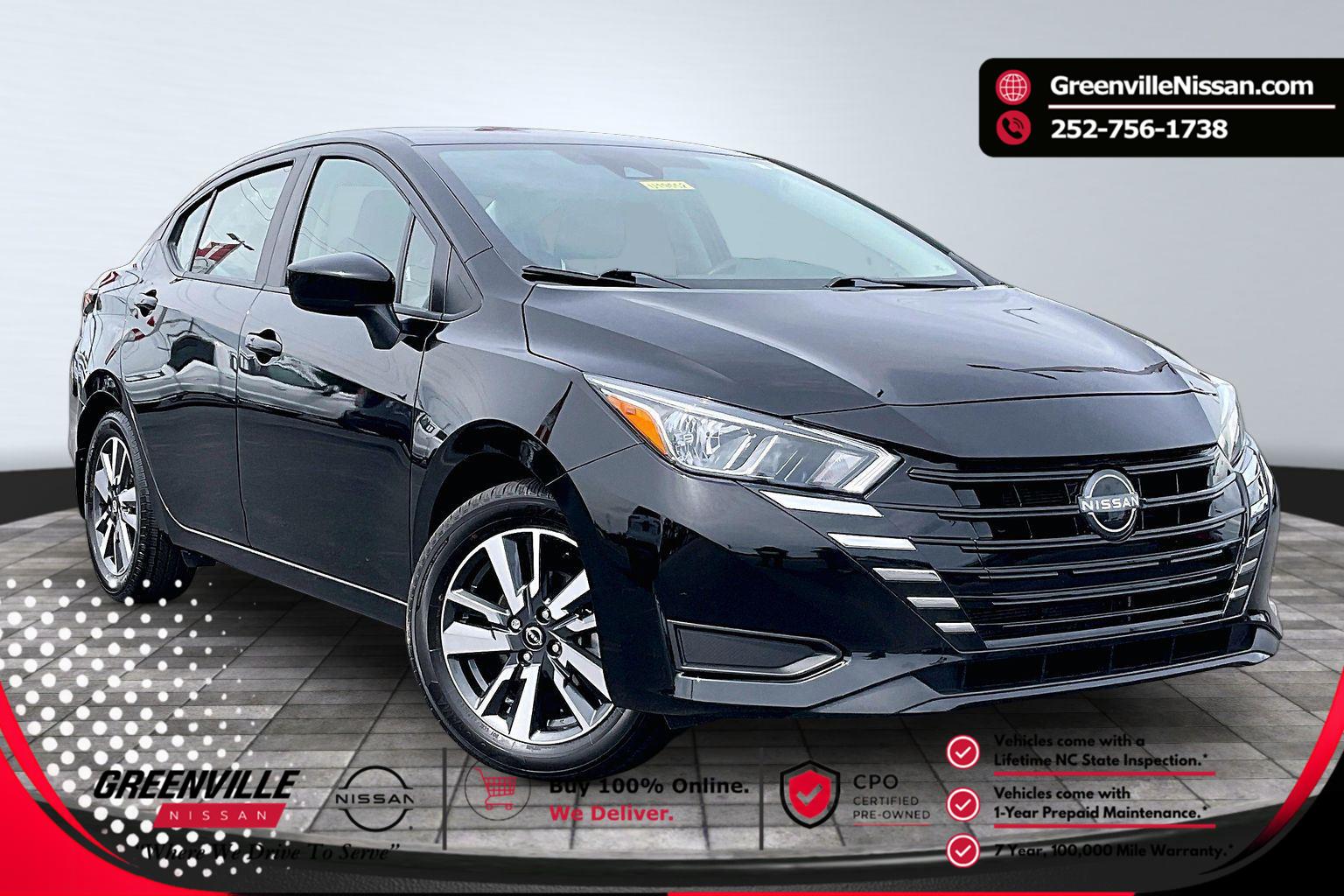 Super Black 2024 Nissan Versa SV FWD Sedan Front-Wheel Drive Continuously Variable Transmission