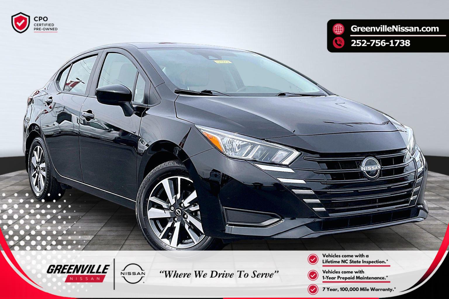 Super Black 2024 Nissan Versa SV FWD Sedan Front-Wheel Drive Continuously Variable Transmission