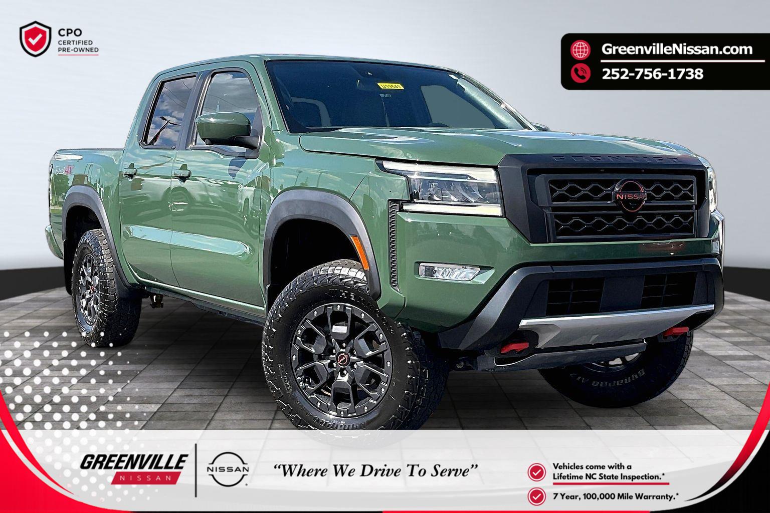 Tactical Green Metallic 2022 Nissan Frontier Pickup Truck Four-Wheel Drive Automatic