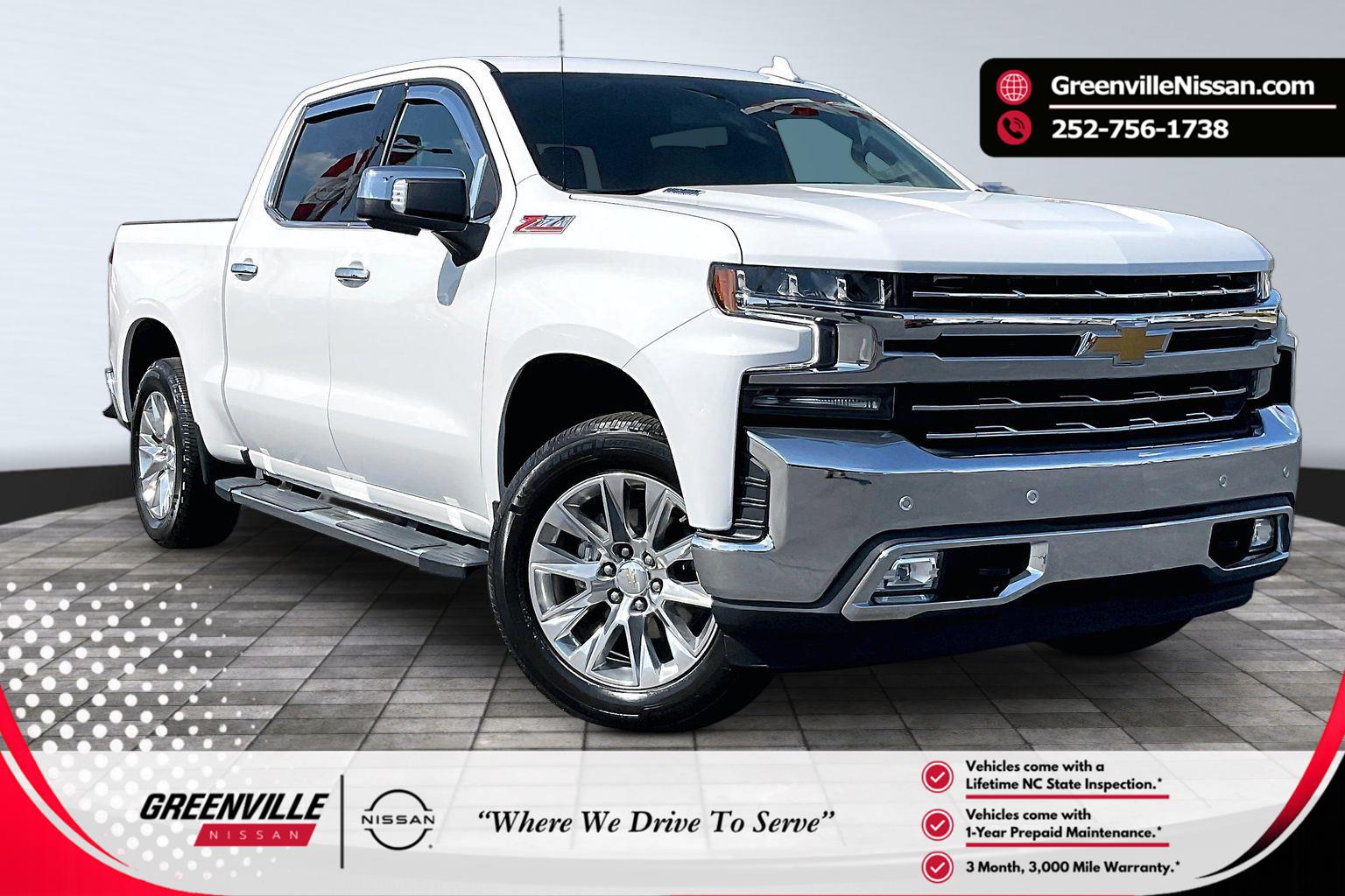 Summit White 2021 Chevrolet Silverado 1500 LTZ Crew Cab 4WD Pickup Truck Four-Wheel Drive Automatic