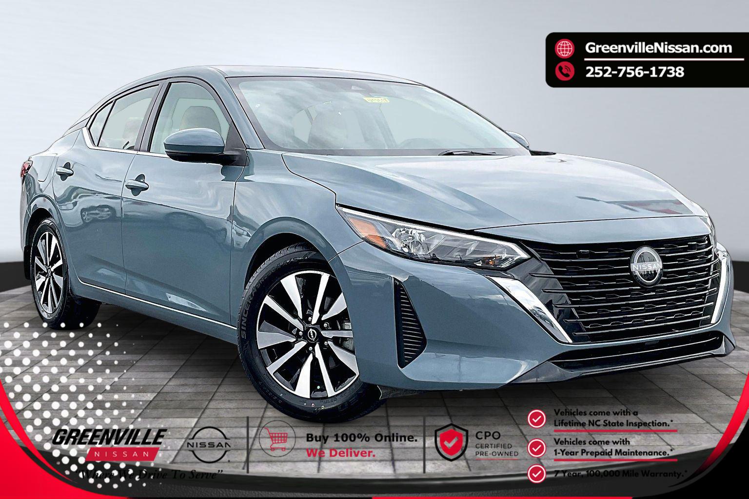Atlantic Gray Metallic 2024 Nissan Sentra SV FWD Sedan Front-Wheel Drive Continuously Variable Transmission