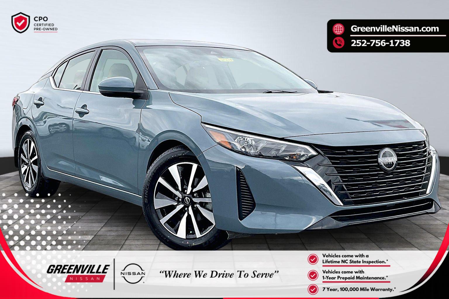 Atlantic Gray Metallic 2024 Nissan Sentra SV FWD Sedan Front-Wheel Drive Continuously Variable Transmission