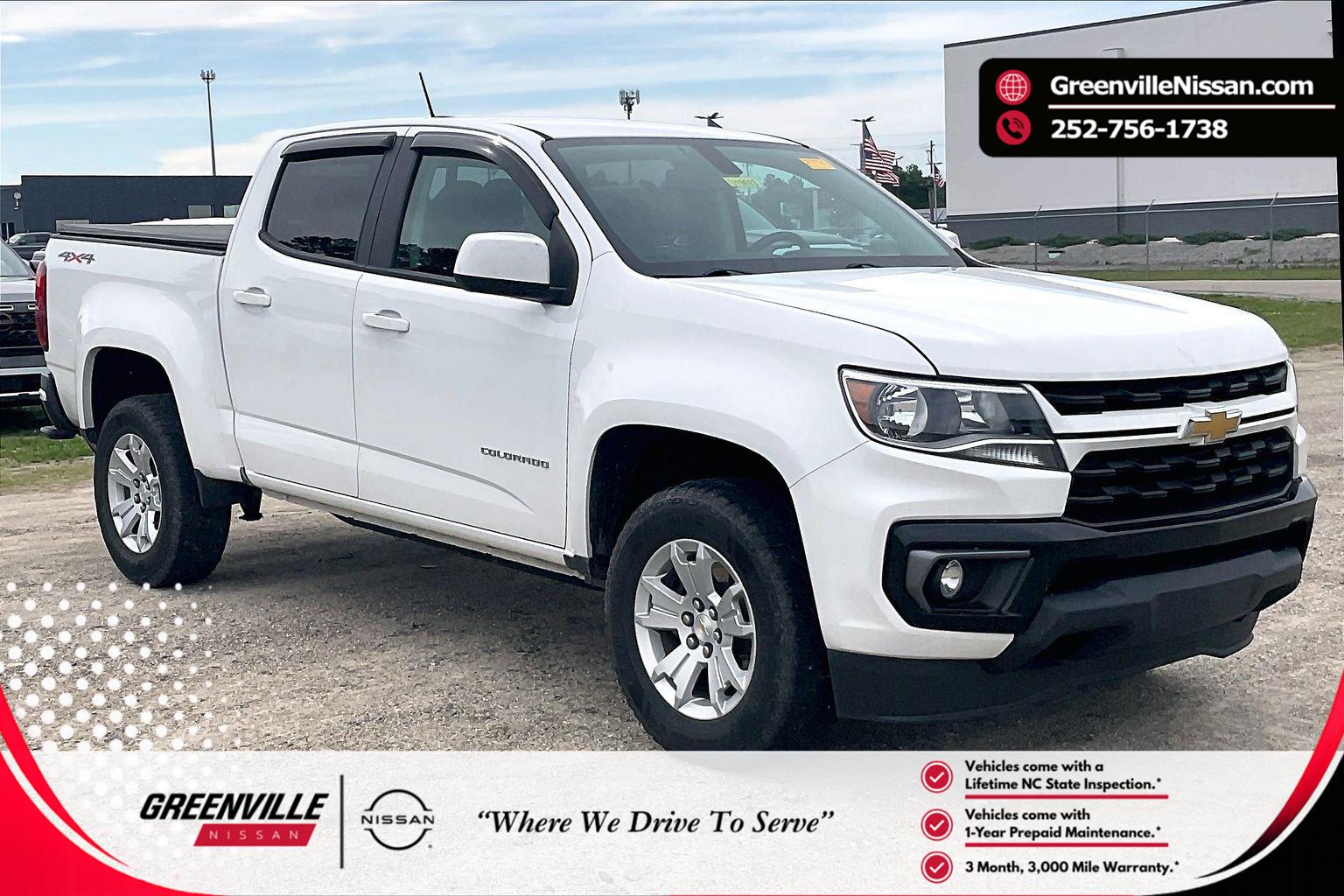 Summit White 2022 Chevrolet Colorado LT Crew Cab 4WD Pickup Truck Four-Wheel Drive 8-Speed Automatic