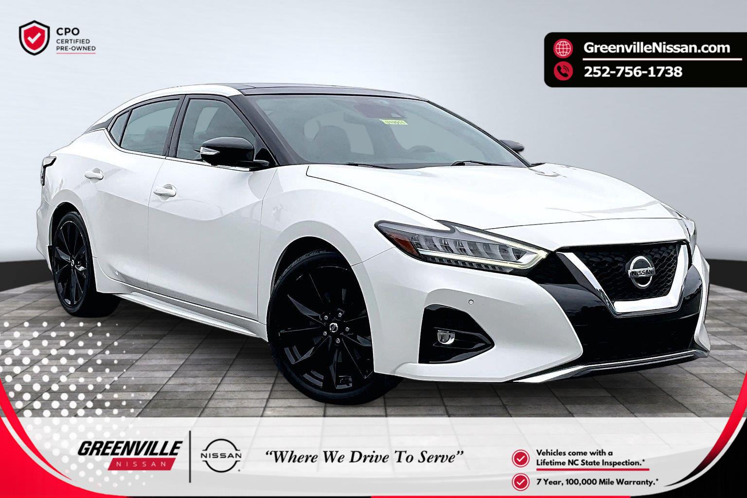 Pearl White Tricoat 2020 Nissan Maxima Sedan Front-Wheel Drive Continuously Variable Transmission