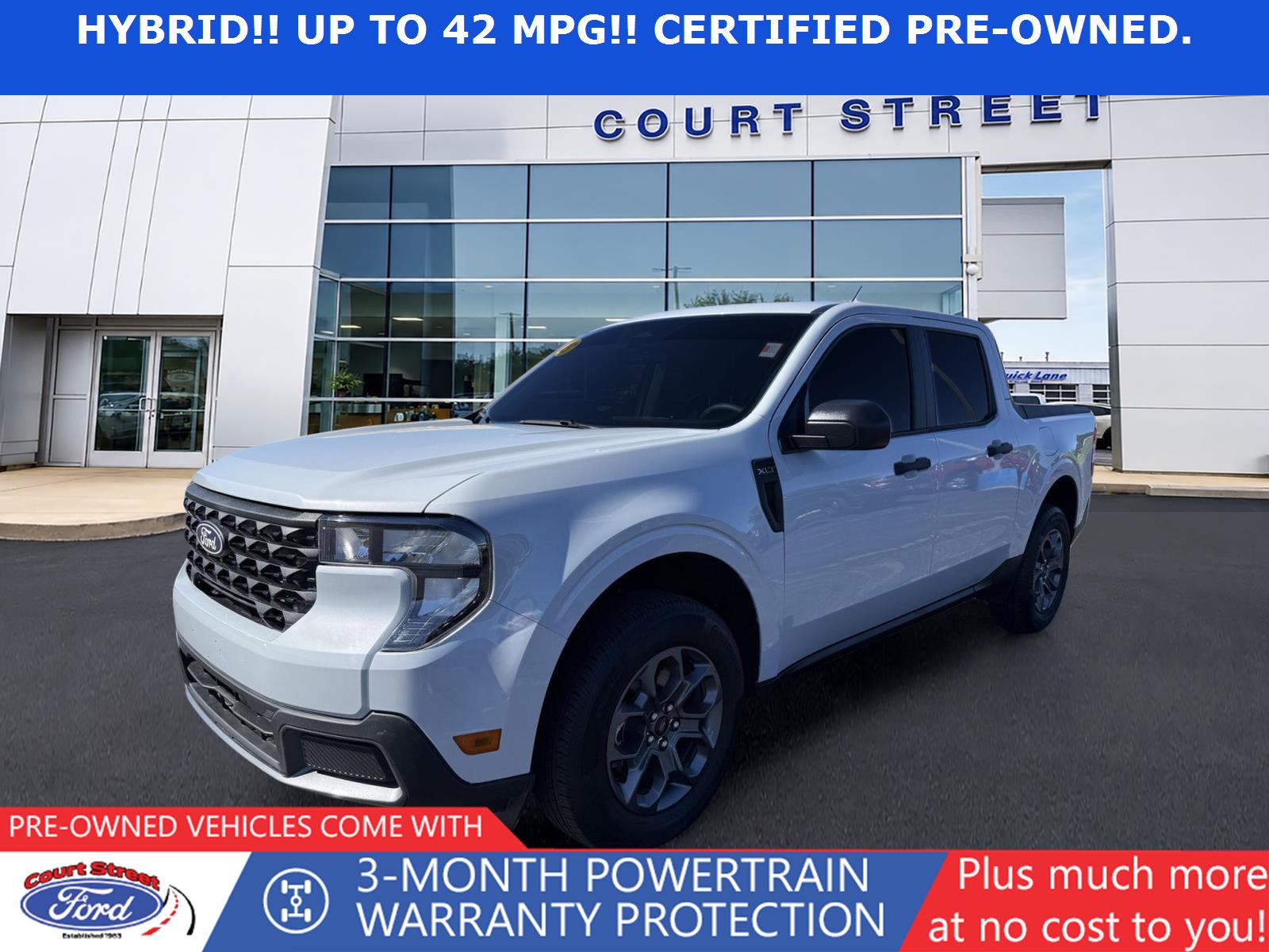 Space White 2025 Ford Maverick Pickup Truck Front-Wheel Drive 1-Speed Dual Clutch