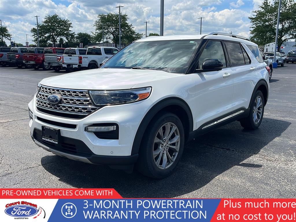 Star White Metallic Tri-Coat 2021 Ford Explorer SUV / Crossover All-Wheel Drive Automatic