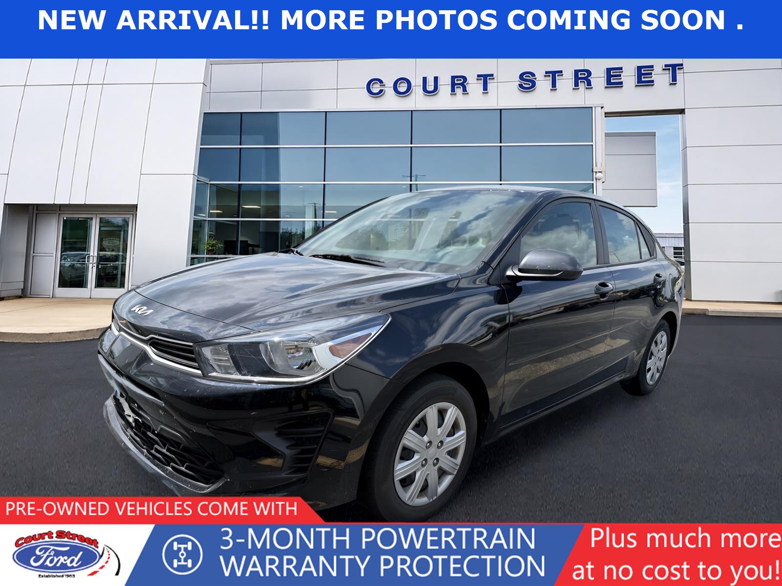 Aurora Black 2023 Kia Rio Sedan Front-Wheel Drive Continuously Variable Transmission