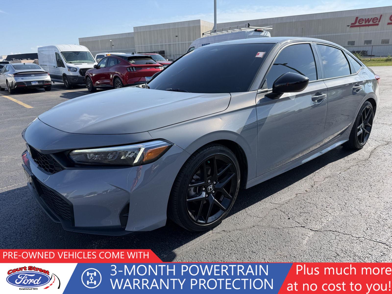 Urban Gray Pearl 2025 Honda Civic Sedan Front-Wheel Drive Continuously Variable Transmission