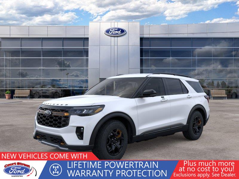 Star White Metallic Tri-Coat 2026 Ford Explorer SUV / Crossover All-Wheel Drive Automatic