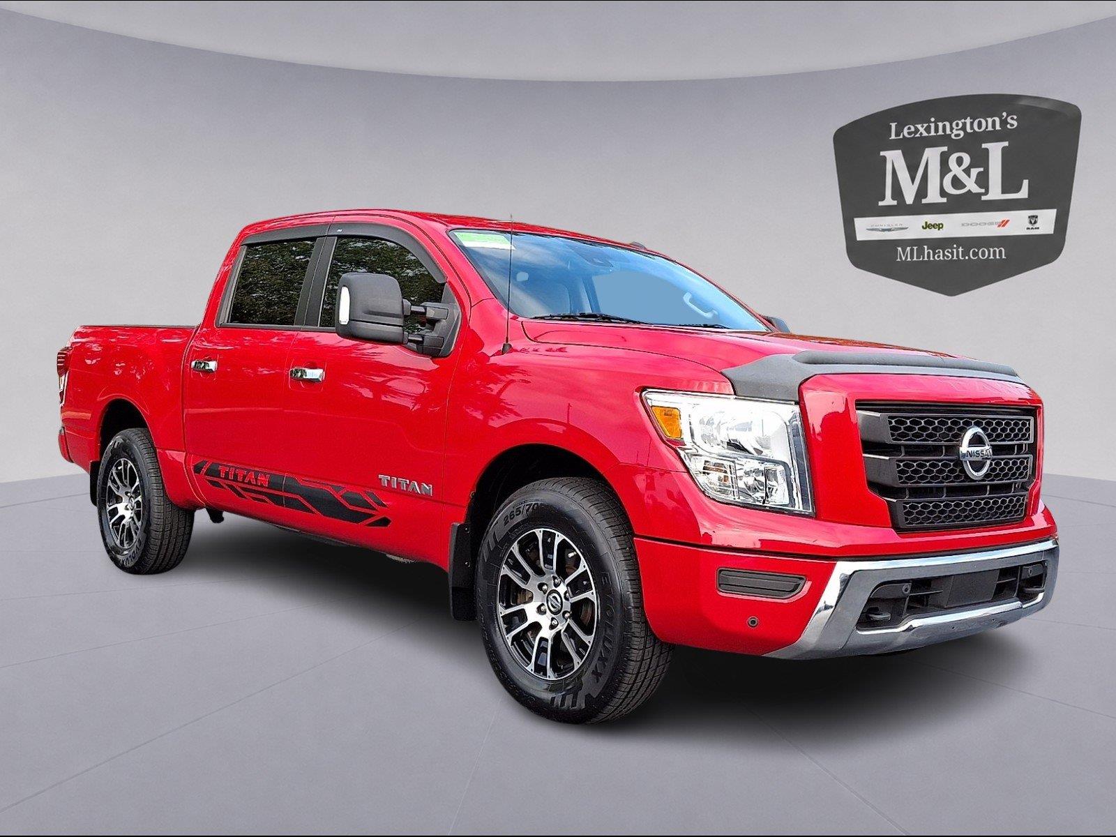 Red Alert 2021 Nissan Titan Pickup Truck Four-Wheel Drive Automatic