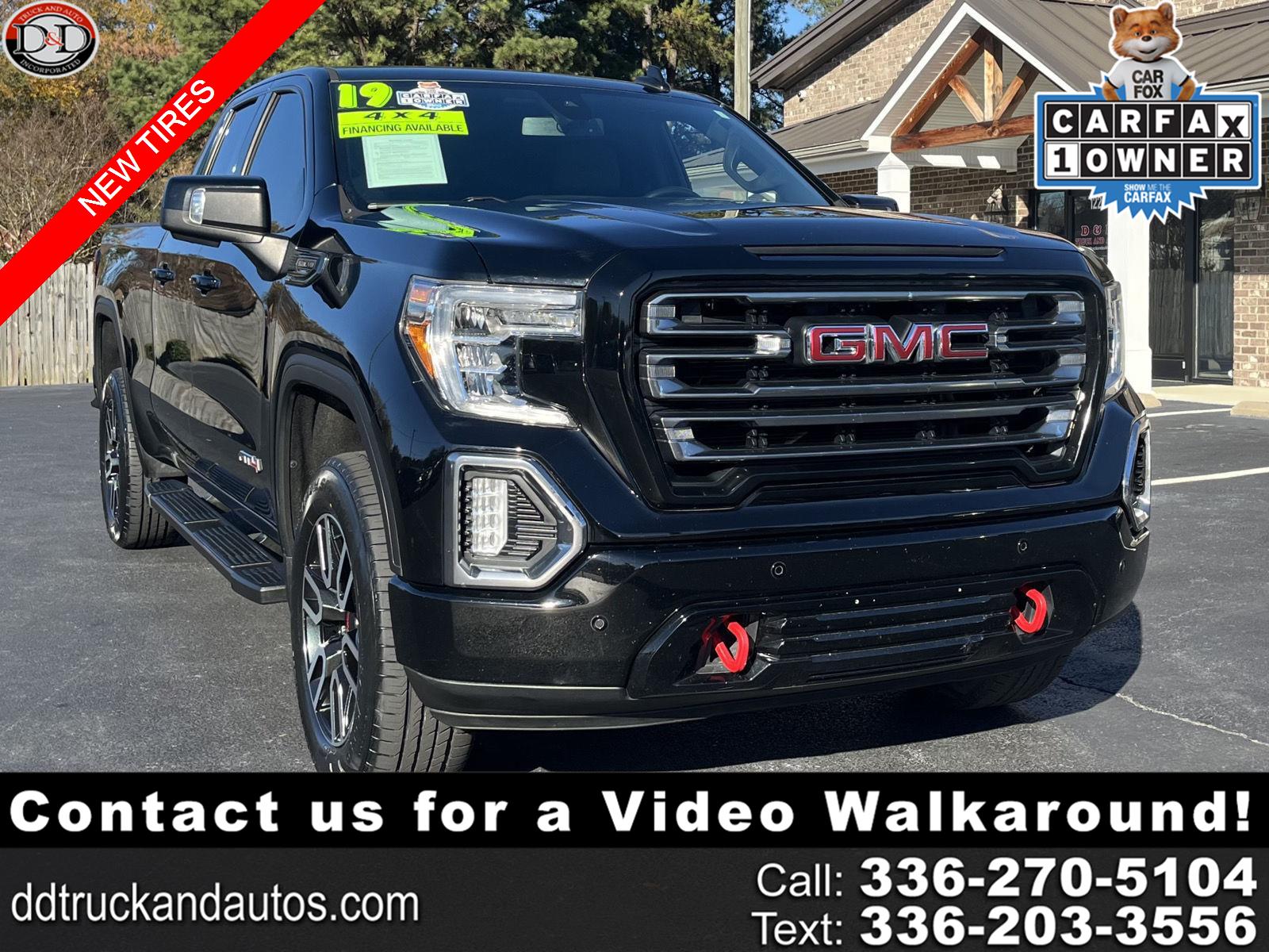 Onyx Black 2019 GMC Sierra 1500 AT4 Double Cab 4WD Pickup Truck Four-Wheel Drive 8-Speed Automatic