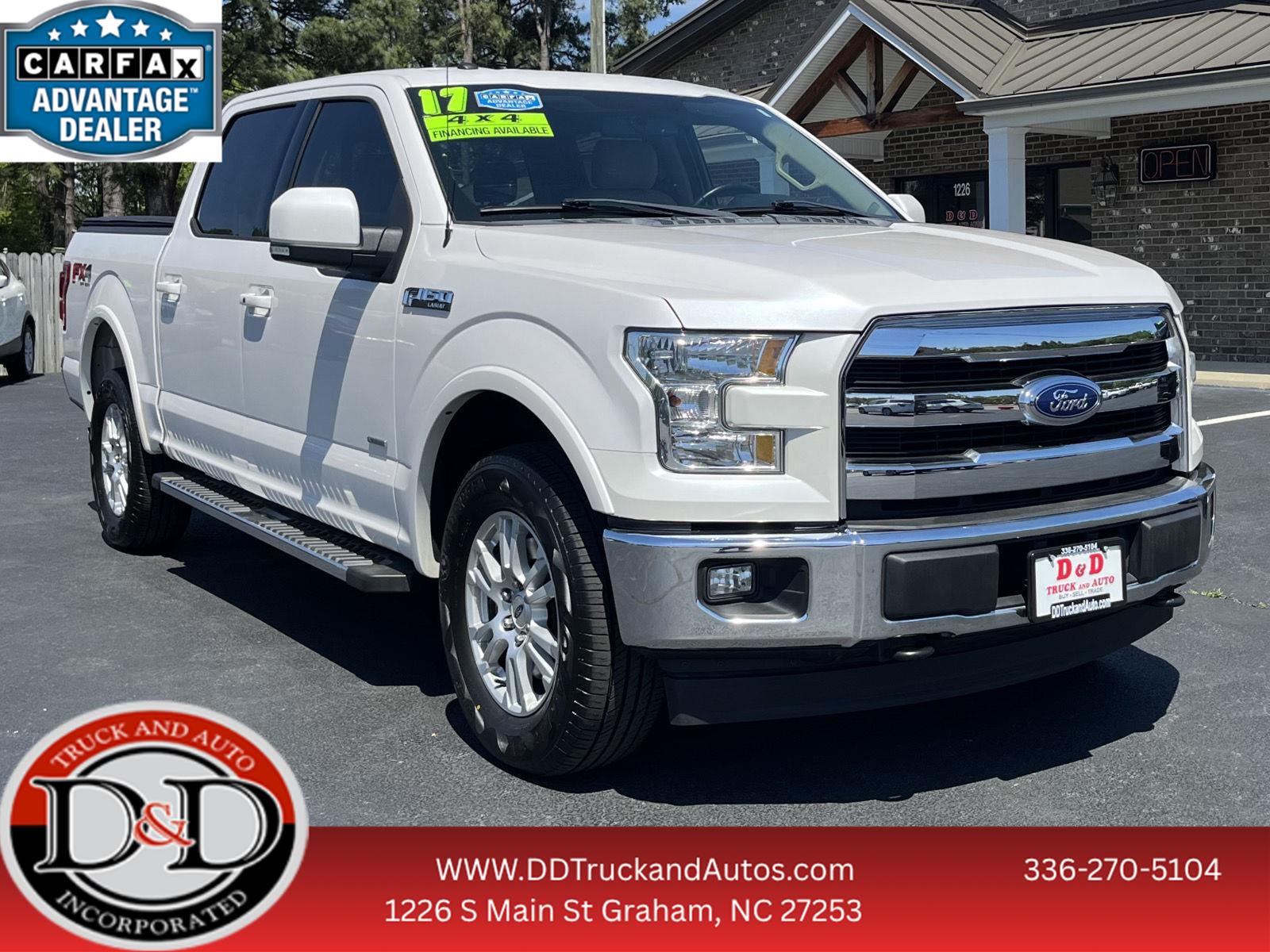 White 2017 Ford F-150 Lariat SuperCrew 4WD Pickup Truck Four-Wheel Drive 6-Speed Automatic