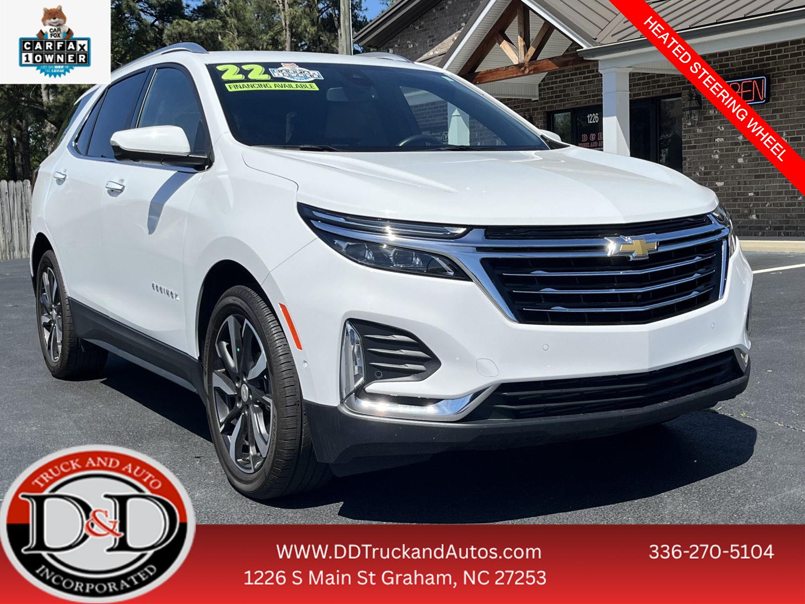 Summit White 2022 Chevrolet Equinox Premier FWD with 1LZ SUV / Crossover Front-Wheel Drive 6-Speed Automatic Overdrive