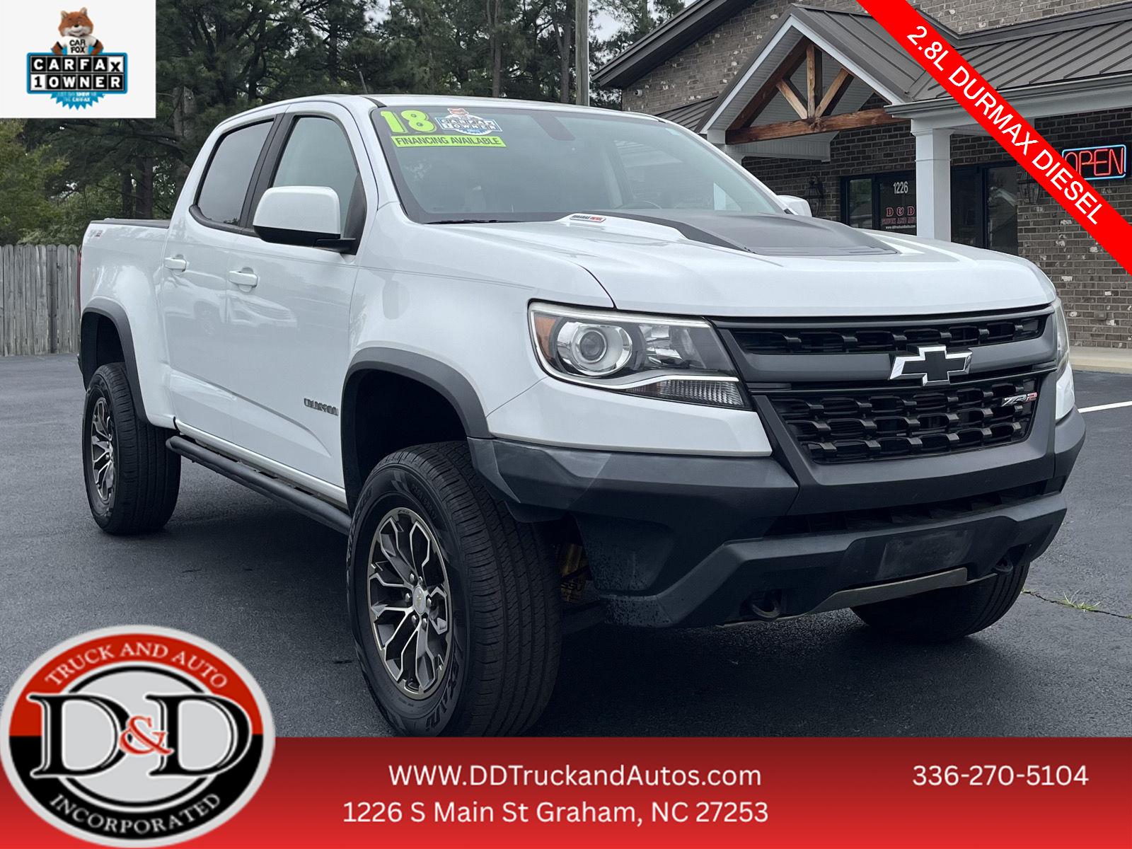 Summit White 2018 Chevrolet Colorado ZR2 Crew Cab 4WD Pickup Truck Four-Wheel Drive 6-Speed Automatic