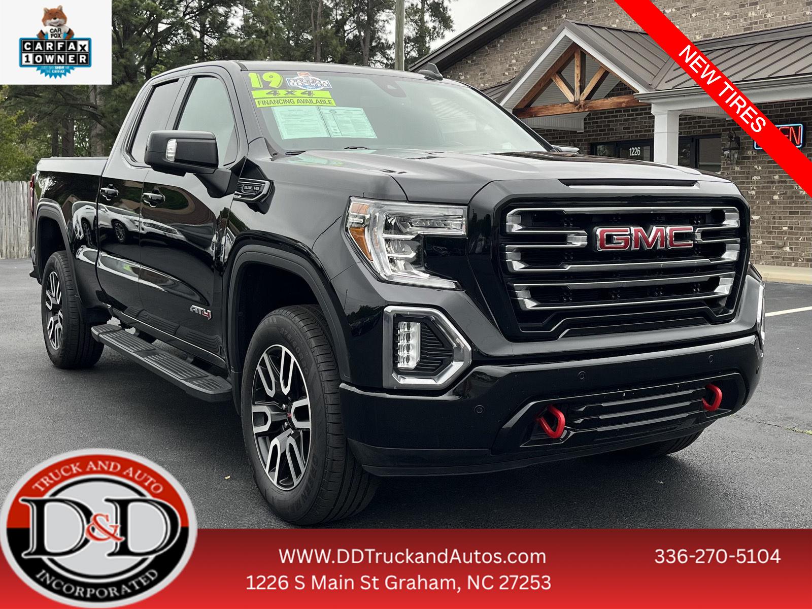 Onyx Black 2019 GMC Sierra 1500 AT4 Double Cab 4WD Pickup Truck Four-Wheel Drive 8-Speed Automatic
