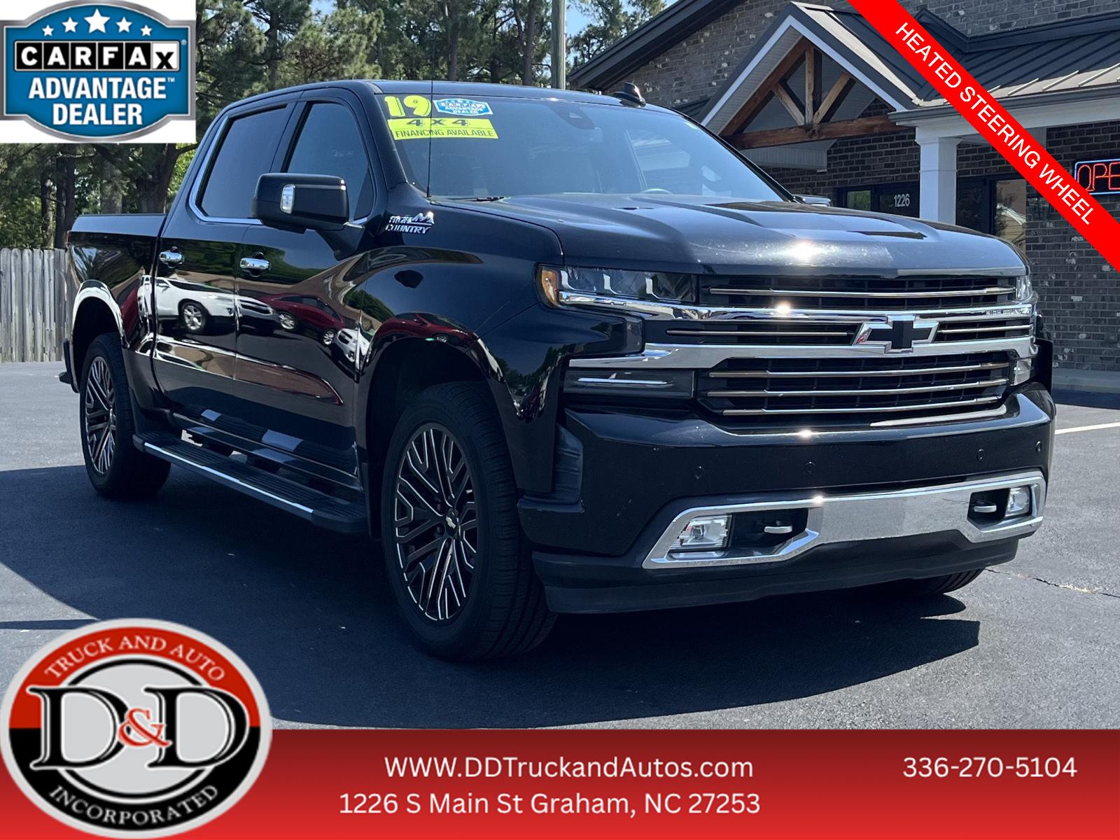 Black 2019 Chevrolet Silverado 1500 Pickup Truck Four-Wheel Drive 8-Speed Automatic