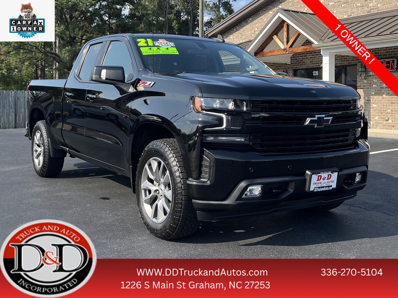 Black 2021 Chevrolet Silverado 1500 Pickup Truck Four-Wheel Drive 8-Speed Automatic