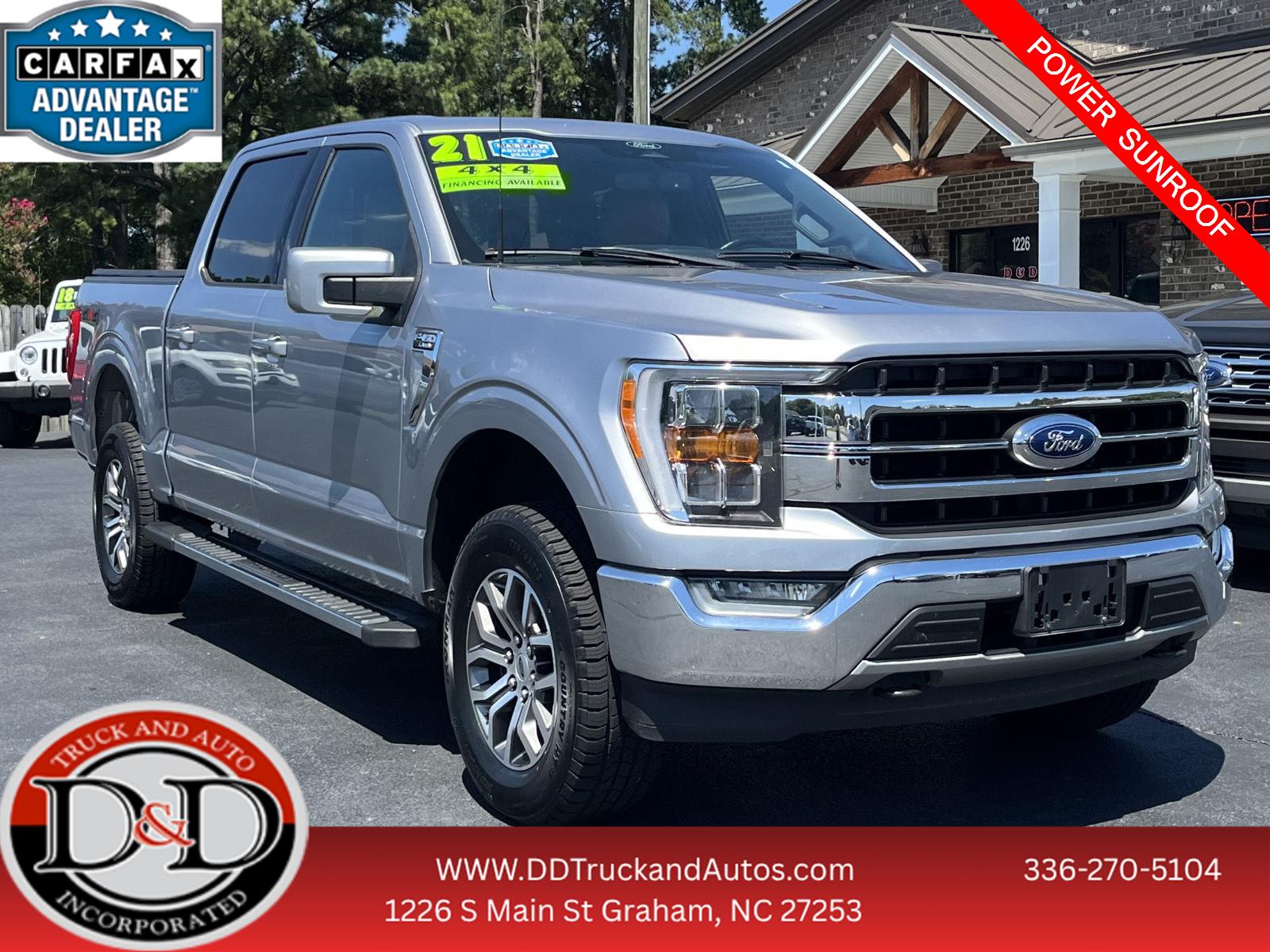 Iconic Silver Metallic 2021 Ford F-150 Pickup Truck Four-Wheel Drive Automatic