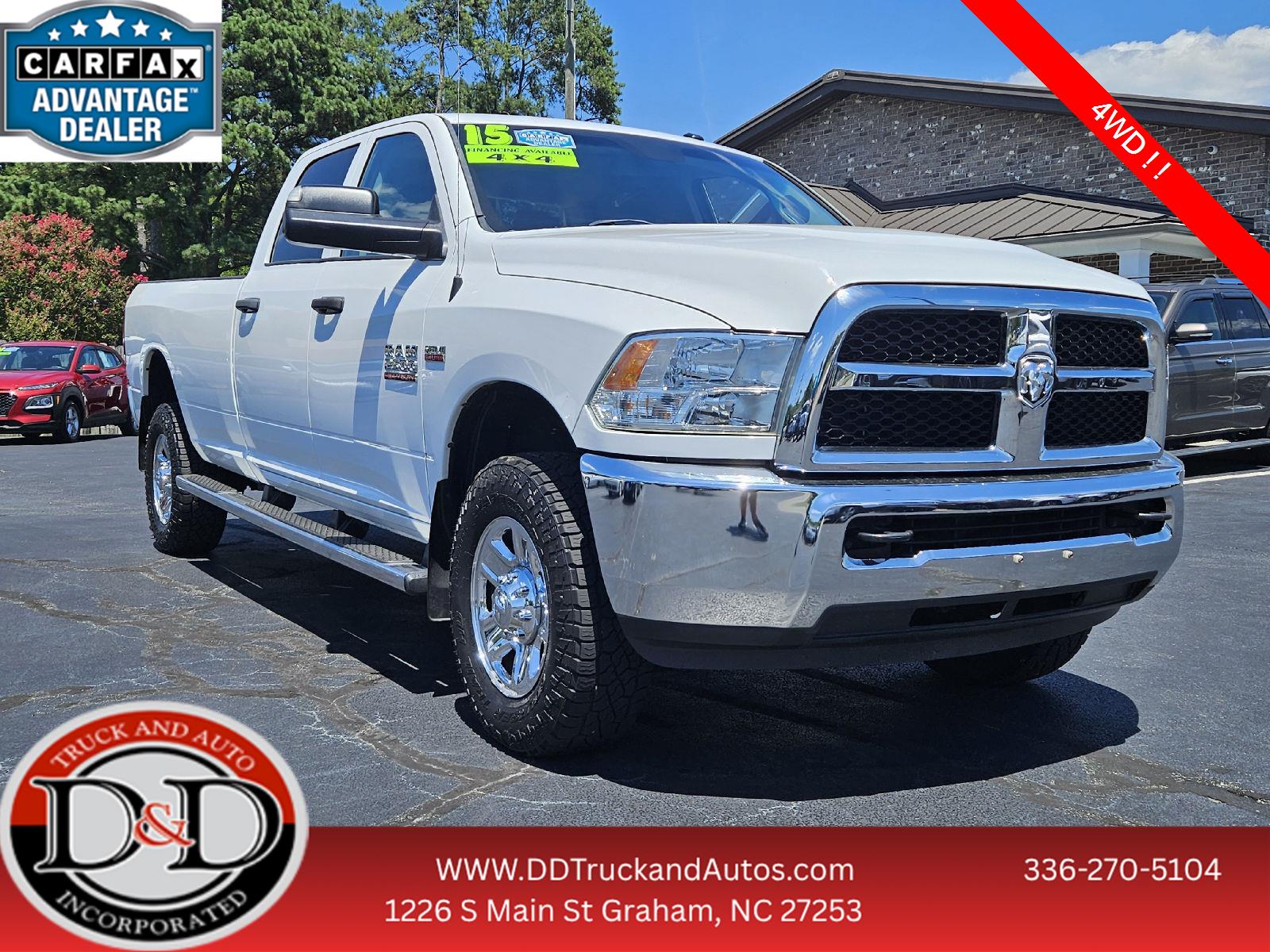 Bright White Clearcoat 2015 RAM 2500 Pickup Truck Four-Wheel Drive 6-Speed Automatic