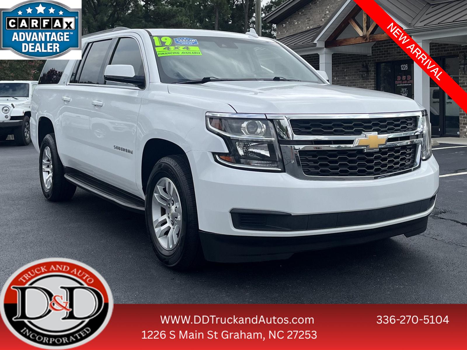 Summit White 2019 Chevrolet Suburban SUV / Crossover Four-Wheel Drive 6-Speed Automatic