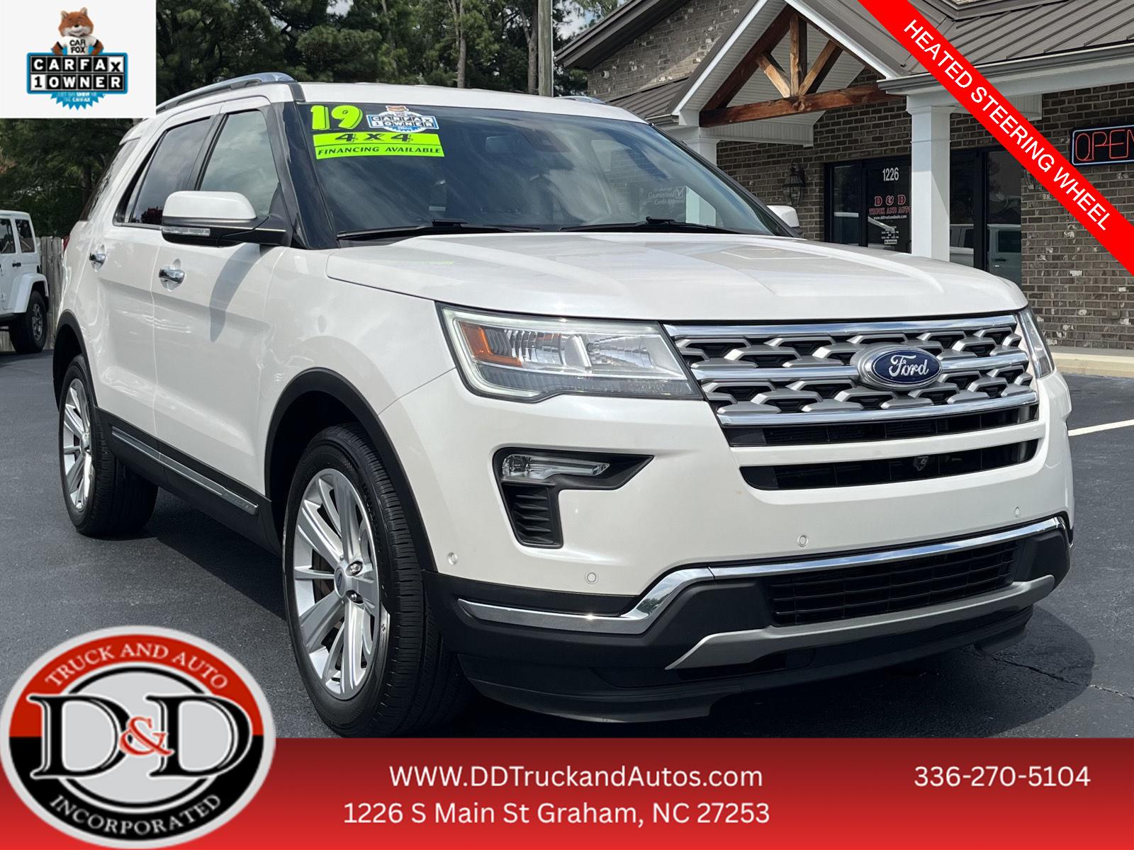 White Platinum Metallic Tri-Coat 2019 Ford Explorer SUV / Crossover All-Wheel Drive 6-Speed Automatic