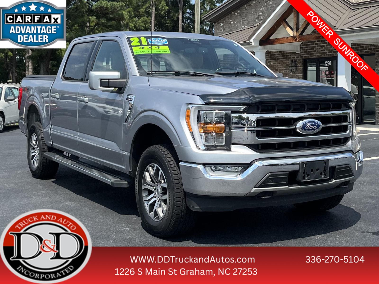 Iconic Silver Metallic 2021 Ford F-150 Pickup Truck Four-Wheel Drive Automatic