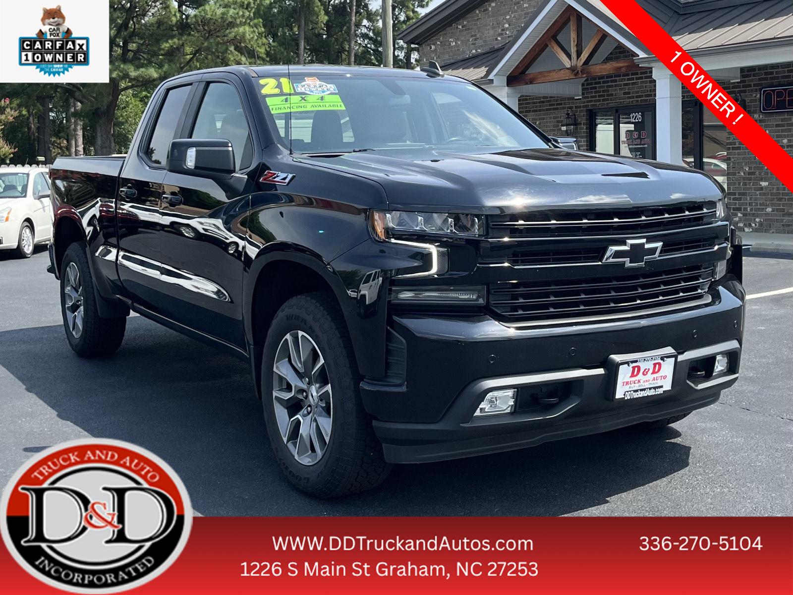 Black 2021 Chevrolet Silverado 1500 Pickup Truck Four-Wheel Drive 8-Speed Automatic