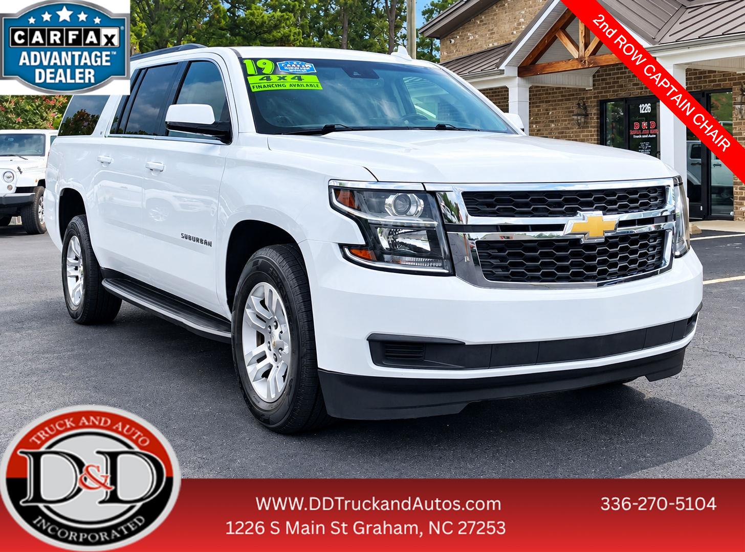 Summit White 2019 Chevrolet Suburban SUV / Crossover Four-Wheel Drive 6-Speed Automatic