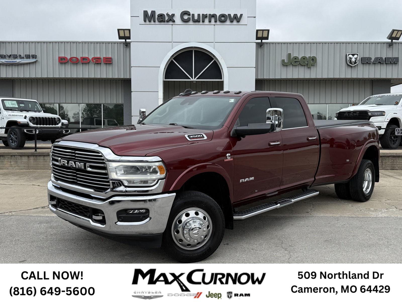 Delmonico Red Pearlcoat 2021 RAM 3500 Laramie Crew Cab LB DRW 4WD Pickup Truck Four-Wheel Drive 6-Speed Automatic