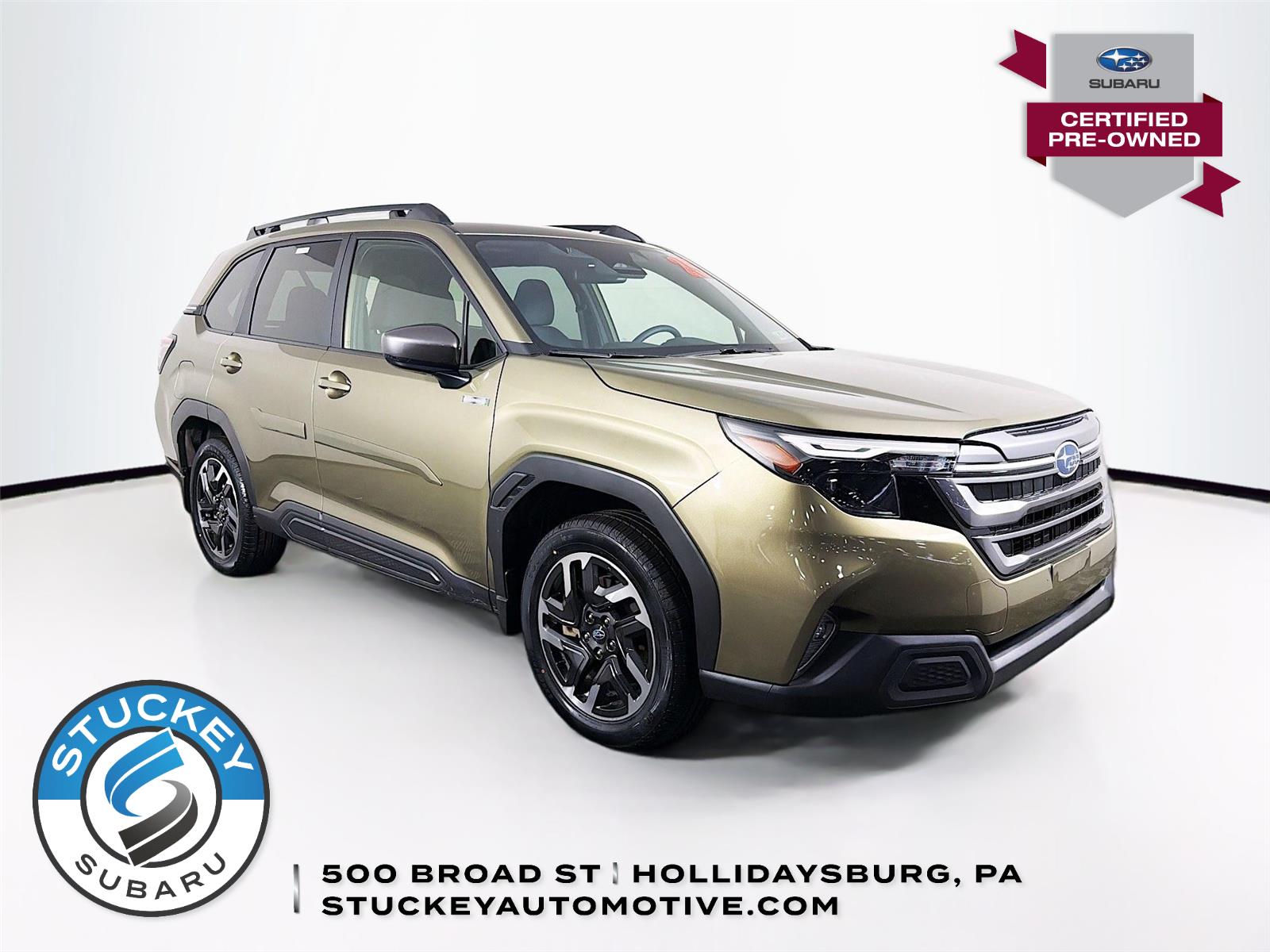 Autumn Green Metallic 2025 Subaru Forester Hybrid Premium AWD SUV / Crossover All-Wheel Drive Continuously Variable Transmission