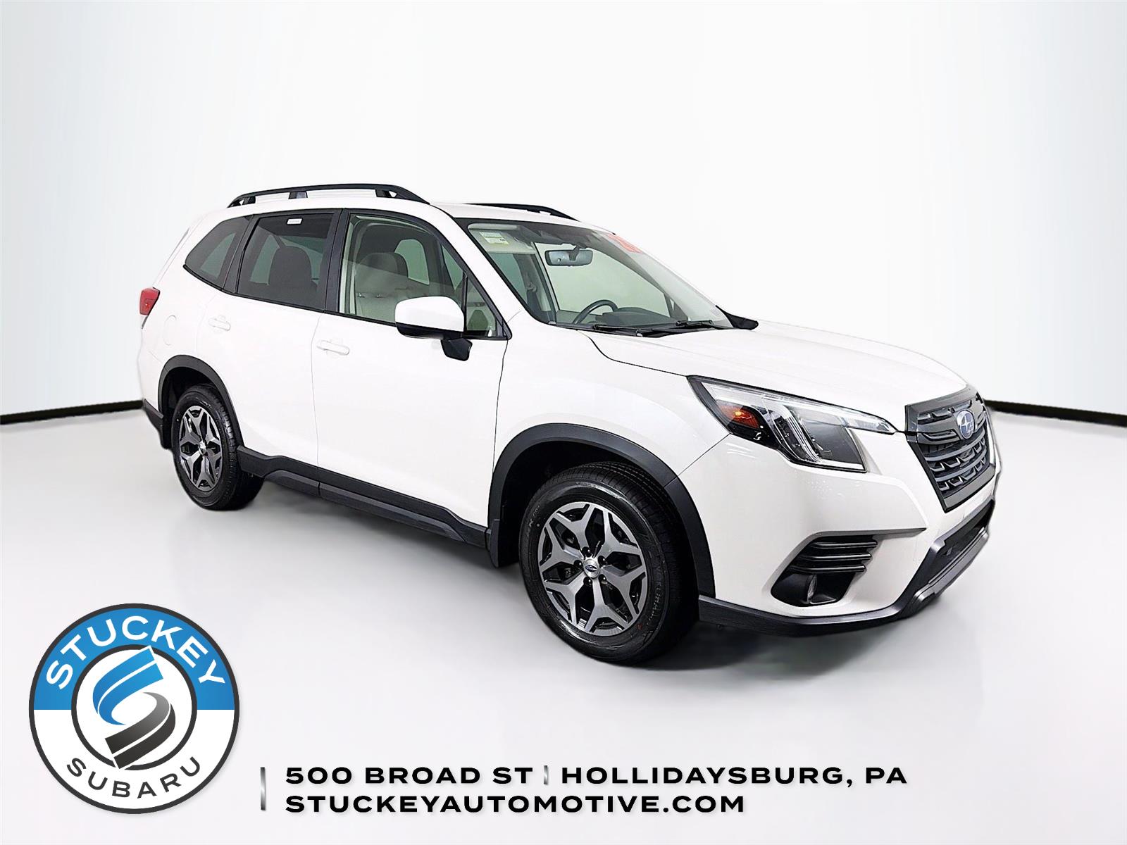 Crystal White Pearl 2023 Subaru Forester Premium Crossover AWD SUV / Crossover All-Wheel Drive Continuously Variable Transmission