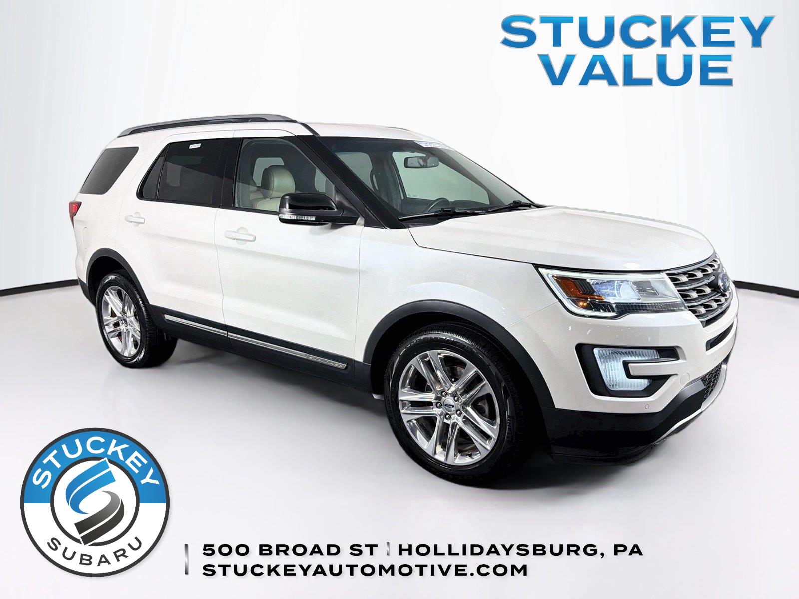 White Platinum Metallic Tri-Coat 2017 Ford Explorer SUV / Crossover All-Wheel Drive 6-Speed Automatic