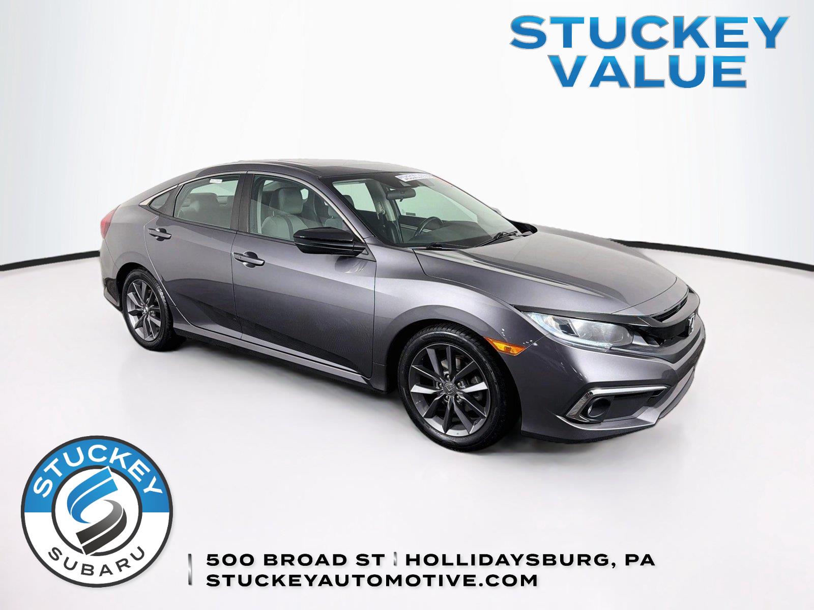 Gray (Modern Steel Metallic) 2019 Honda Civic Sedan Front-Wheel Drive Continuously Variable Transmission