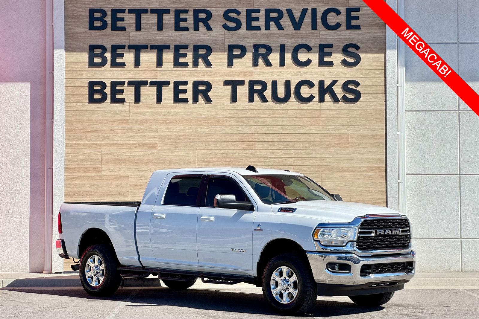 Bright White Clearcoat 2022 RAM 3500 Big Horn Mega Cab 4WD Pickup Truck Four-Wheel Drive 6-Speed Automatic