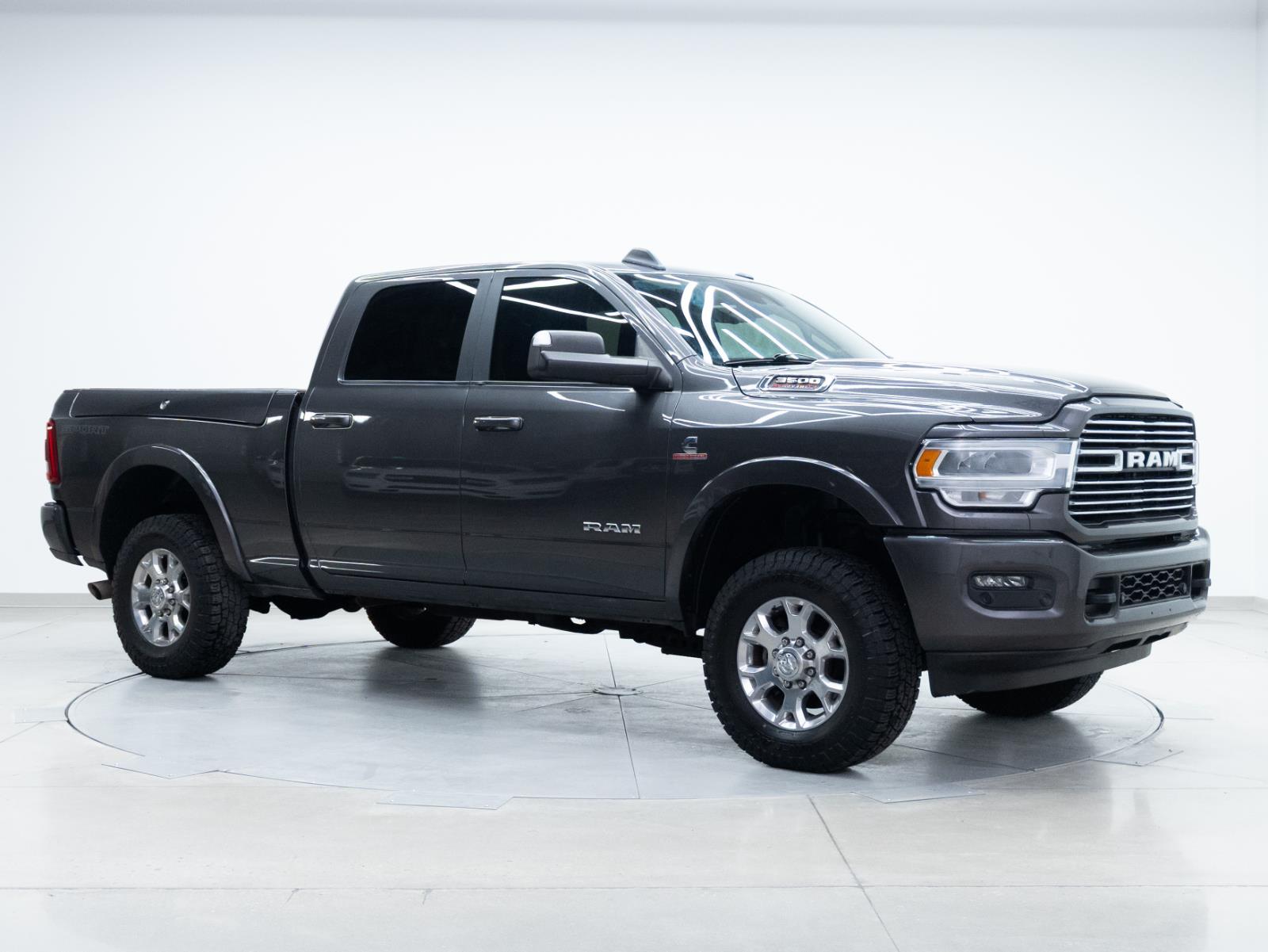 Gray (Granite Crystal Metallic Clearcoat) 2022 RAM 3500 Laramie Crew Cab 4WD Pickup Truck Four-Wheel Drive 6-Speed Automatic