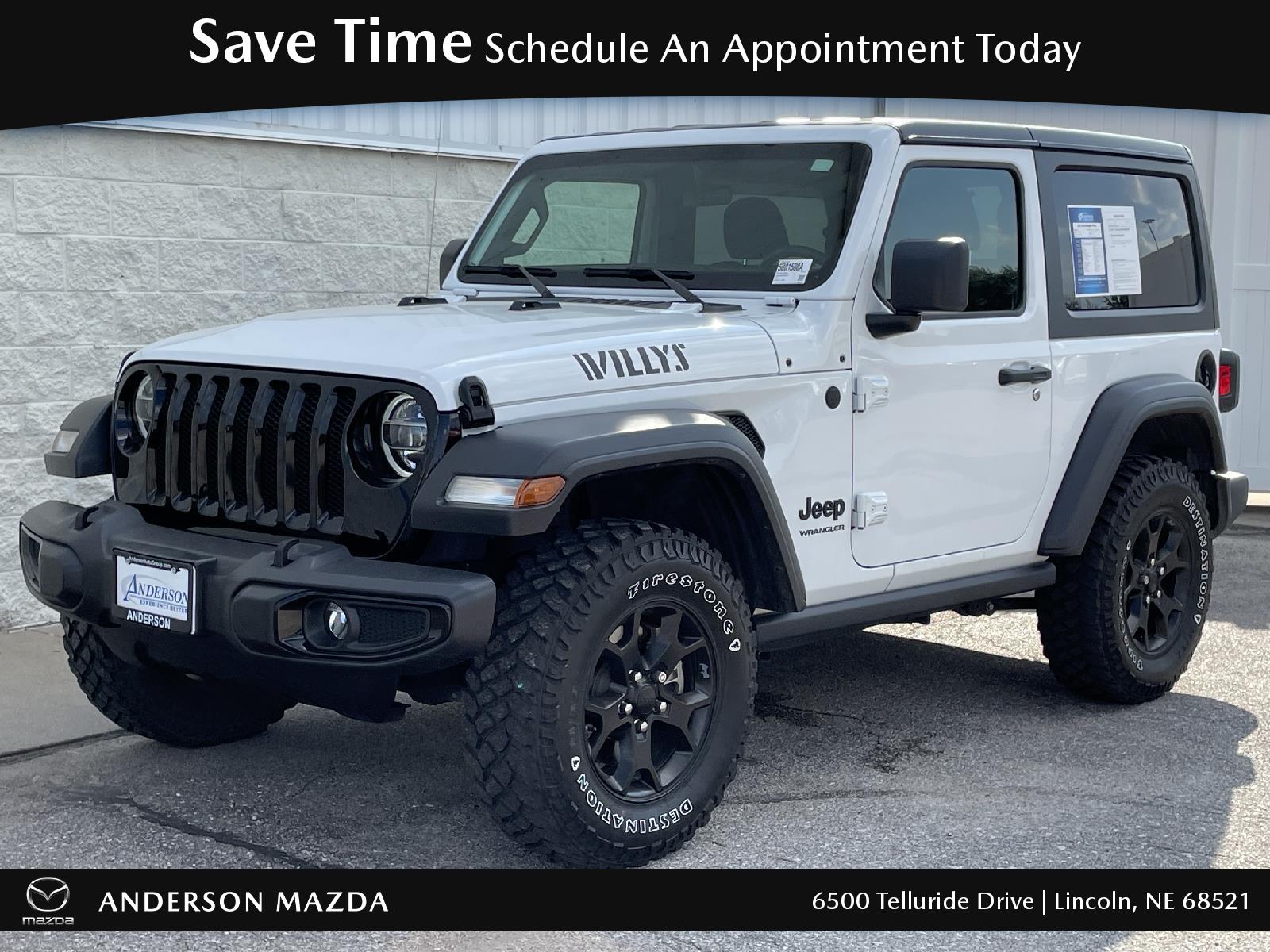 Used 2021 Jeep Wrangler Willys Stock: 5001580A