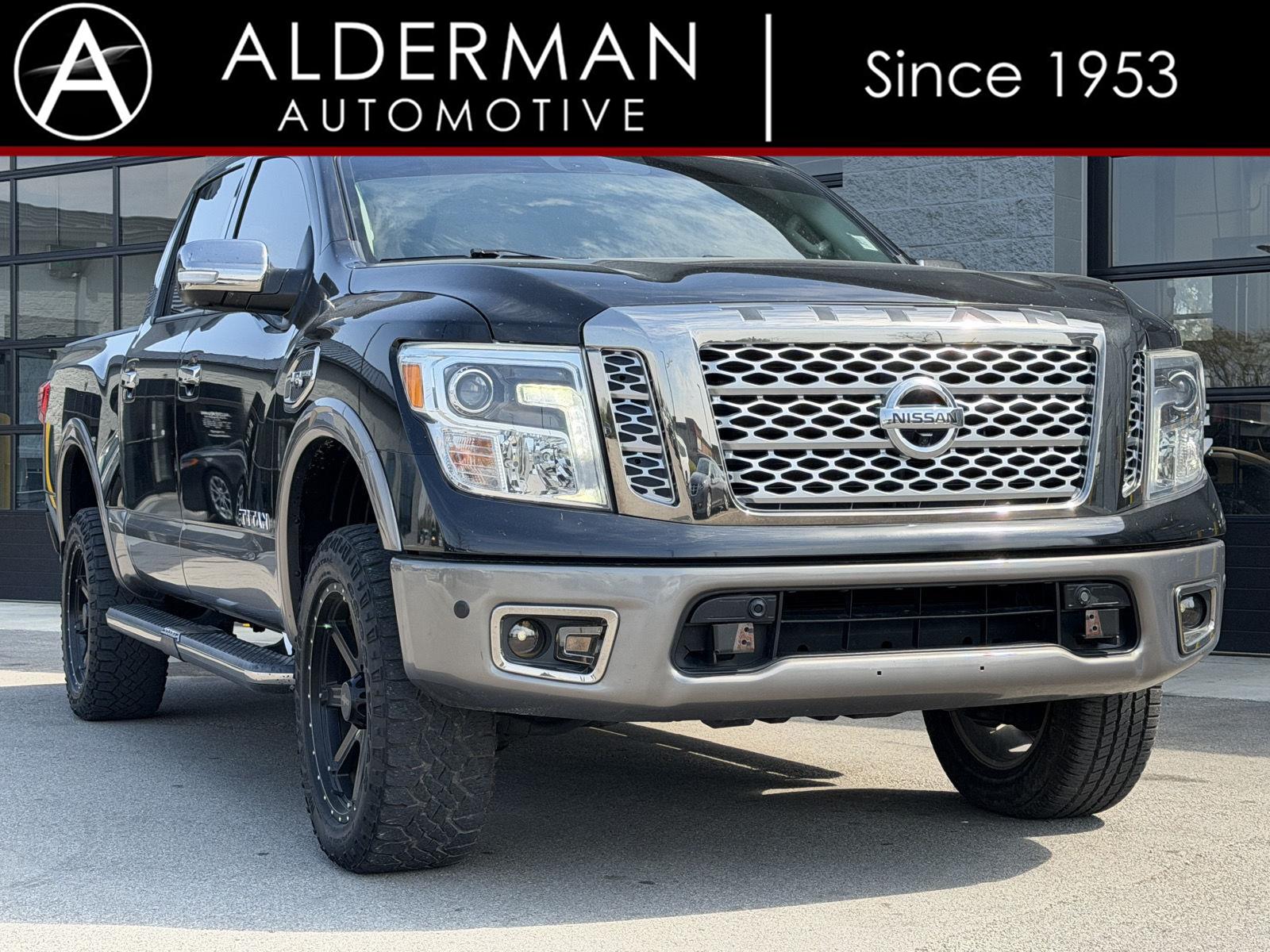 Gray (Magnetic Black) 2017 Nissan Titan Platinum Reserve Crew Cab 4WD Pickup Truck Four-Wheel Drive Automatic