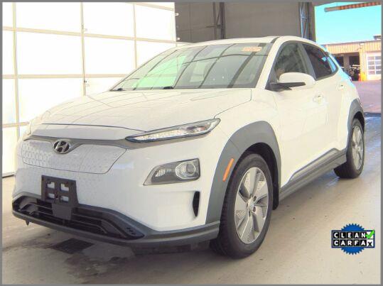 Lunar White 2021 Hyundai Kona Electric SUV / Crossover Front-Wheel Drive Automatic