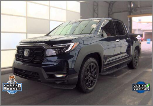 Black (Obsidian Blue Pearl) 2023 Honda Ridgeline Pickup Truck All-Wheel Drive 9-Speed Automatic
